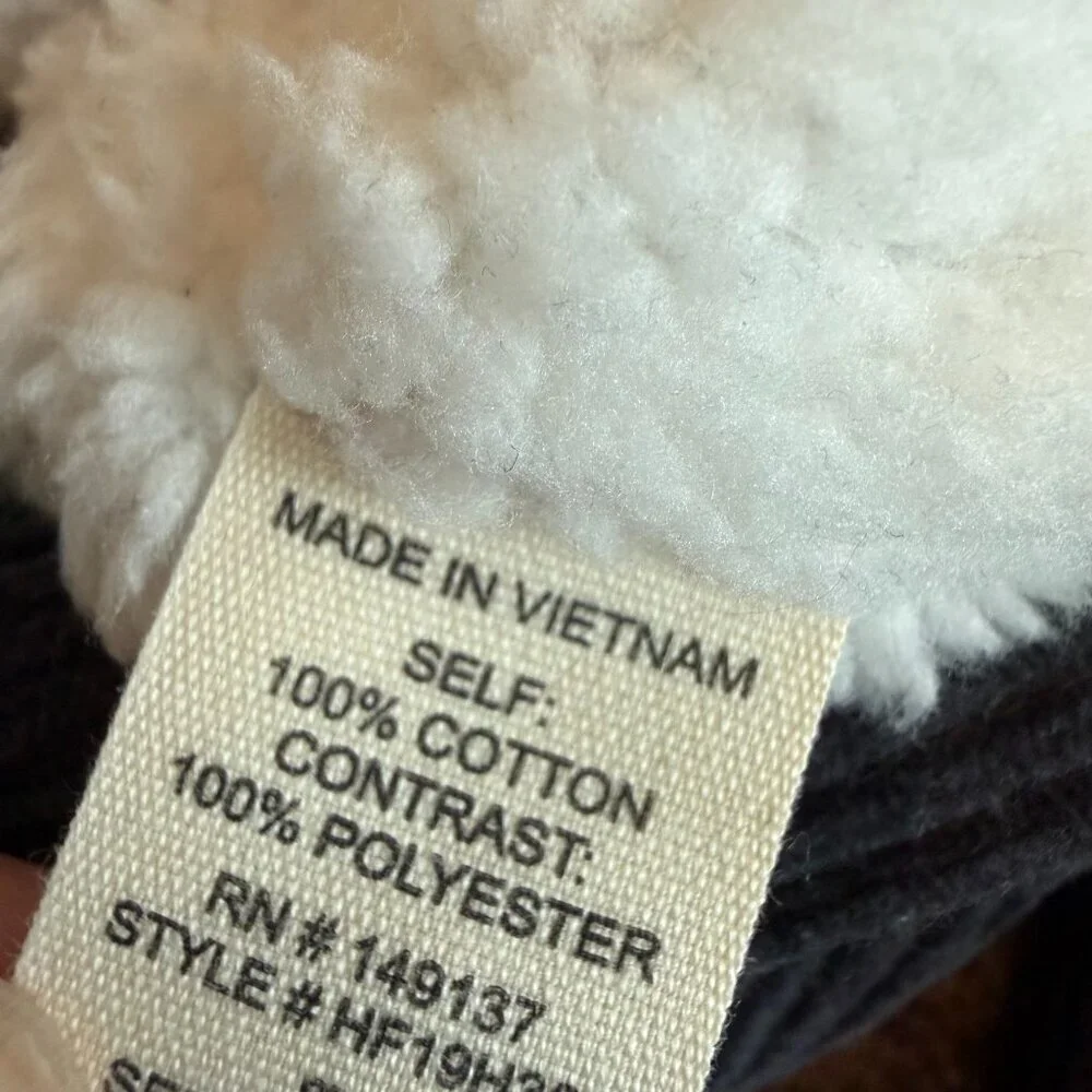 Fashion on Earth Grey Corduroy Asymmetrical Jacket Sherpa Lined Belted Sz Medium